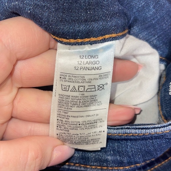 OLD NAVY Blue Distressed Rockstar Super Skinny Mid-Rise Jeans 12 Long - Picture 5 of 6